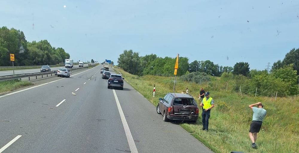 Stłuczka na A4. Zablokowane pasy w pobliżu Wrocławia - fot. użyczone
