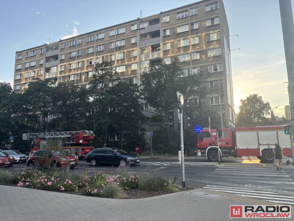 Pożar mieszkania na wrocławskim Szczepinie - fot. Mateusz Florczyk