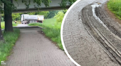 Ciężki sprzęt rozjeżdża wały przeciwpowodziowe na Grobli Kozanowskiej? "To jest bardzo niepokojące"