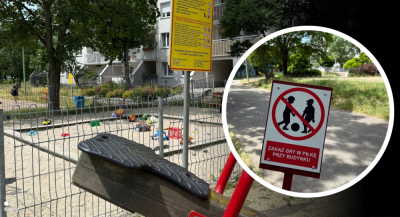 Sp&oacute;r sąsiedzki przy ul. Dokerskiej. Dzieci mają zakaz gry w piłkę na placu zabaw. "Nam to przeszkadza"