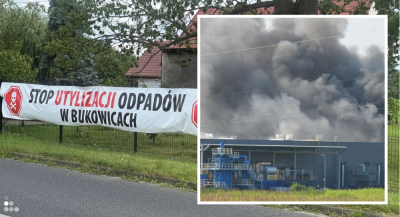 Pożar fabryki w Bukowicach. Mieszkańcy boją się kolejnych inwestycji obok ich dom&oacute;w