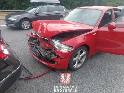 3 samochody zderzyły się na autostradzie A4. Korek w kierunku Wrocławia miał ponad 10 km