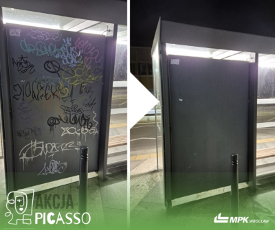 Wielkie czyszczenie przystank&oacute;w we Wrocławiu. Zobaczcie efekty akcji "Picasso"