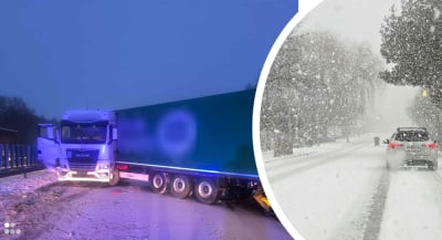 Śnieg sparaliżował dolnośląskie drogi. Tir stał w poprzek autostrady, ogromne korki