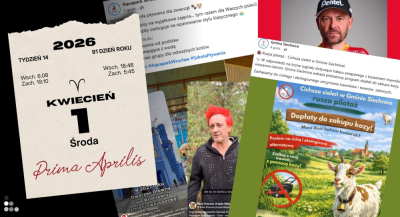 Sęp miłości, niebieski dworzec i dopłaty do zakupu kozy. To najciekawsze żarty na 1.04