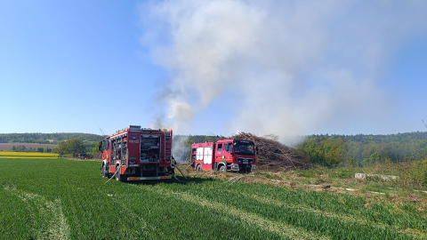 Pożar hałd drewna w Zimniku. Kłęby dymu było widać z wielu kilometrów [ZDJĘCIA] - 1