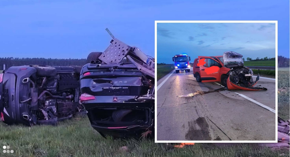 Zderzenie dwóch samochodów na A4 - trzy osoby poszkodowane. Duże utrudnienia dla kierowców - Poważny wypadek na A4. Autostrada w kierunku Wrocławia zablokowana.