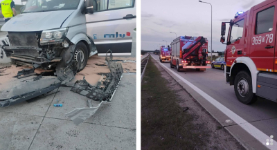 Przewr&oacute;cony bus blokował autostradę A4. Spore utrudnienia koło Legnicy