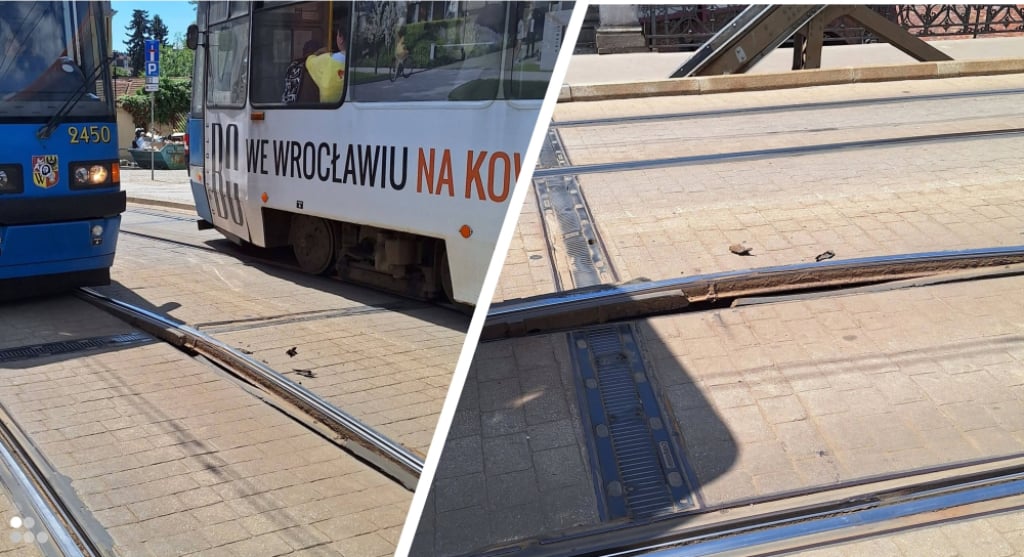 Awaria torowiska w centrum i wykolejenie na Legnickiej. Duże problemy dla pasażerów MPK