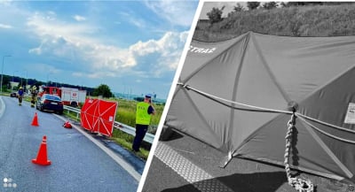 Makabryczny wypadek niedaleko Polkowic. Motocykl i kierowca stanęli w płomieniach