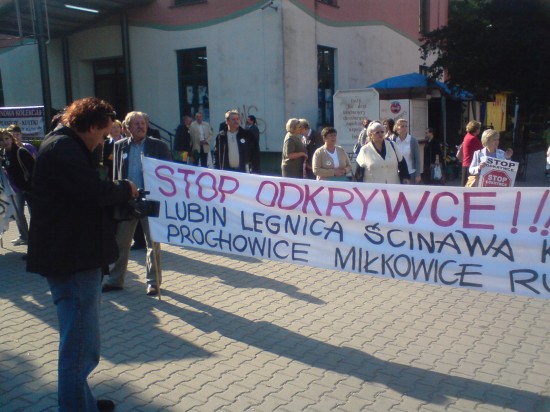 Protest mieszkańców Lubina (Zobacz) – Fot. Andrzej Andrzejewski