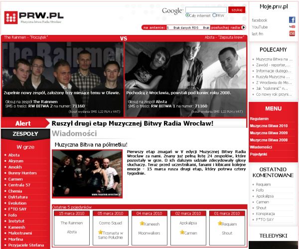 Ruszył portal internetowy Muzycznej Bitwy! - Muzyczna Bitwa Radia Wrocław, fot. PRW