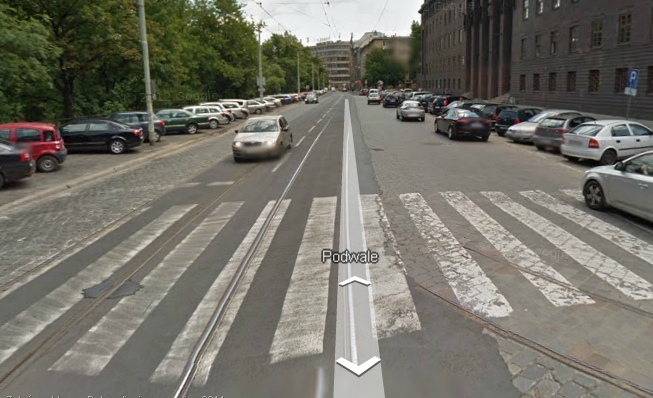 Wały piachu na Podwalu - fot. Google Maps