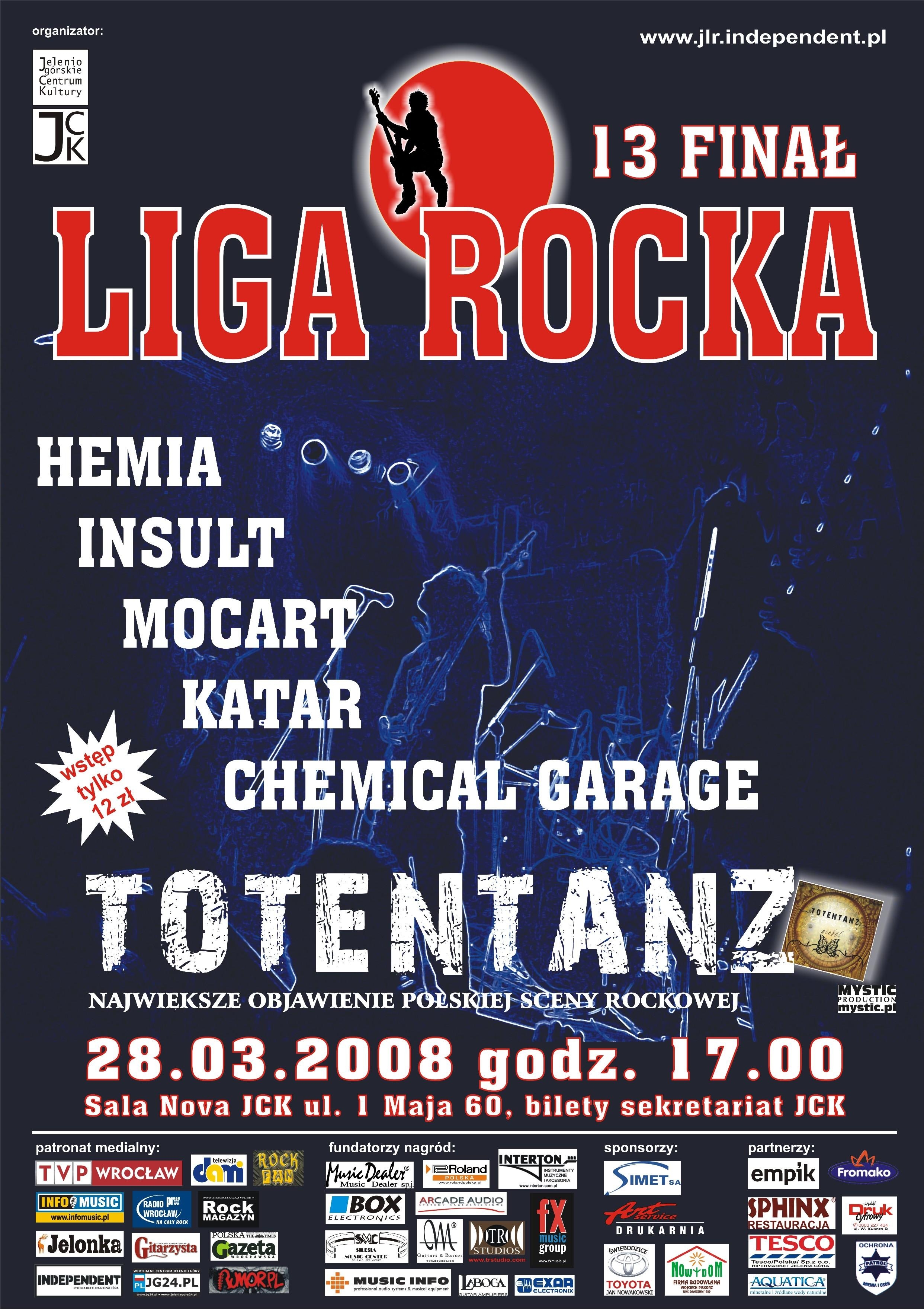 13 ogólnopolski finał LIGI ROCKA – 28.03.2008, godz. 17.00, Jelenia  Góra - 