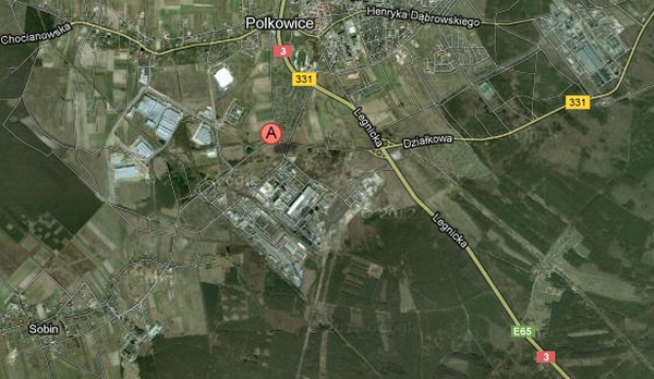 Trzęsienie ziemi w kopalni Rudna - fot. Google Maps