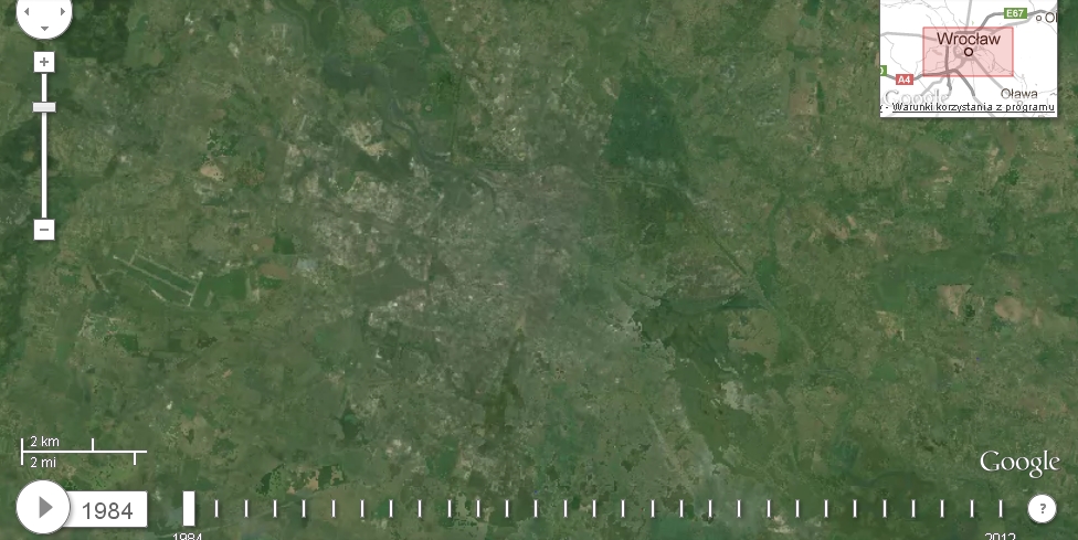 Jak zmieniał się Wrocław? (Sprawdź) - fot. Google Timelapse