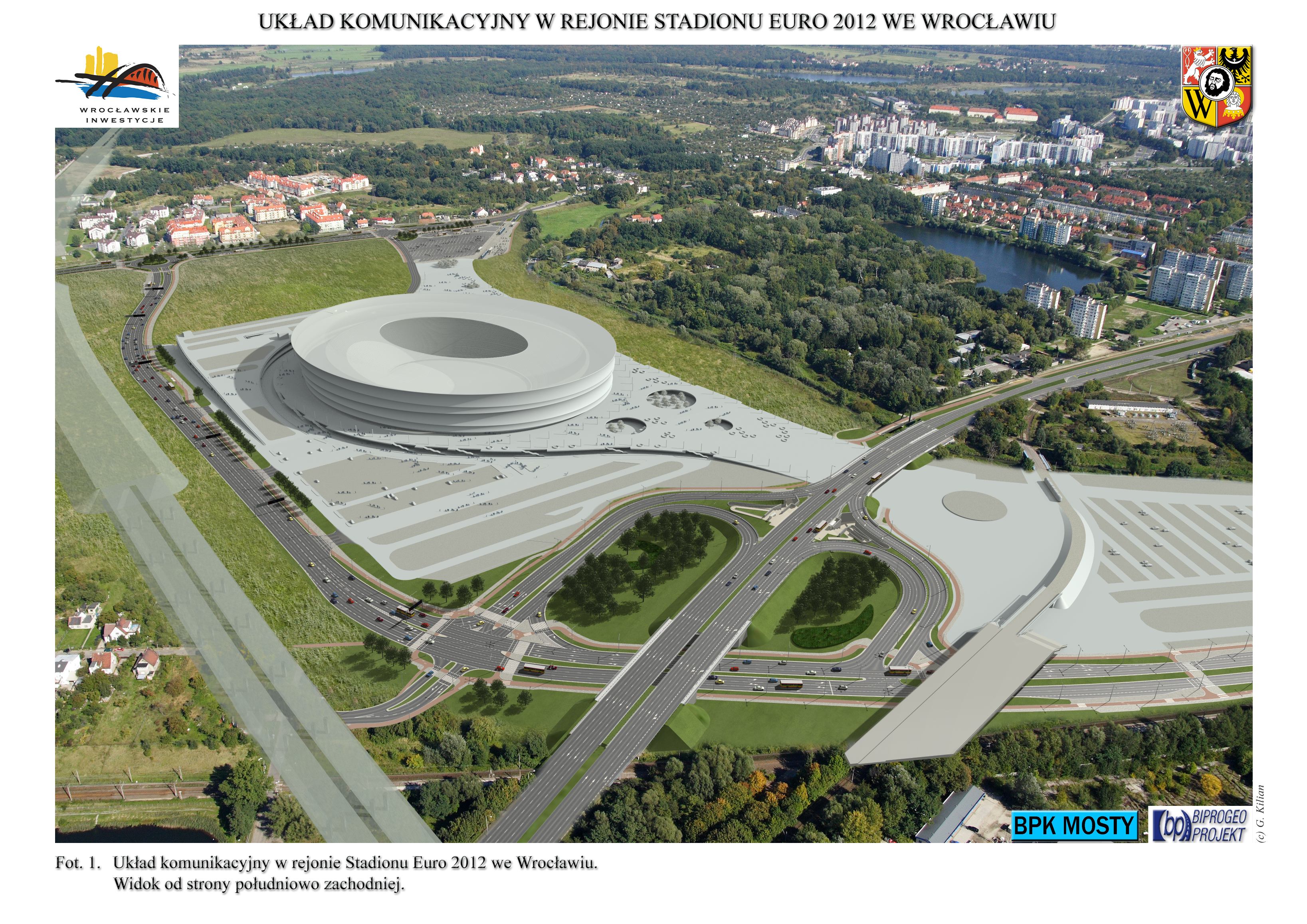 Wrocławski stadion na Euro 2012 za betonowym murem?  - Wizualizacja Wrocławskich Inwestycji