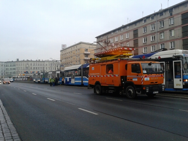 Stanęły tramwaje w centrum - fot. prw.pl