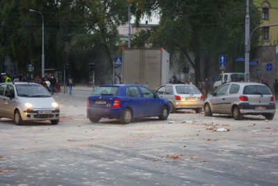 Komunikacyjny paraliż w centrum Wrocławia (Zobacz) - 1
