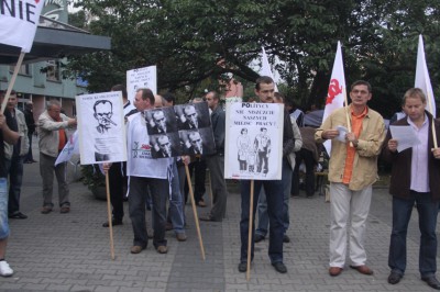 Pikieta górników z KGHM w Lubinie - 1