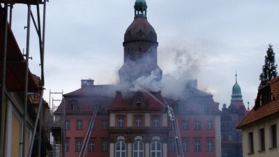 Pożar zamku Książ w Wałbrzychu (ZDJĘCIA, FILM)