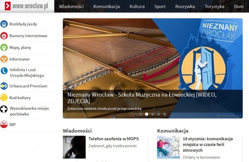 Zmiany w oficjalnym portalu Wrocławia (POSŁUCHAJ) - Strona główna portalu Wroclaw.pl