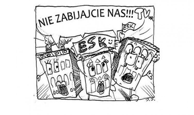 Piórem walczą o kamienice przy ul. Pułaskiego - komiks autorstwa Jana Jerzmańskiego