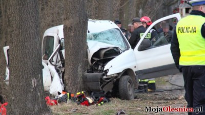 Śmiertelny wypadek koło Oleśnicy. Kierowca miał 2,6 promila