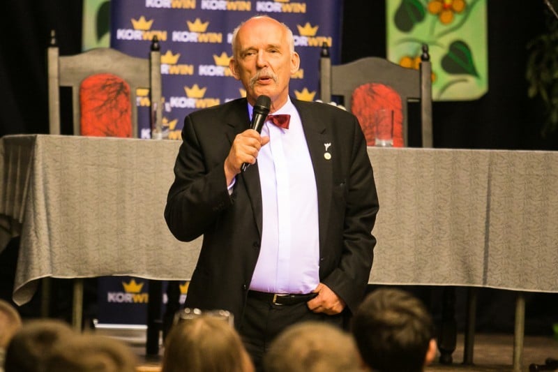 Państwo musi być silne, ale malutkie - mówi Korwin-Mikke - fot. Piotr Słowiński (Radio Wrocław)