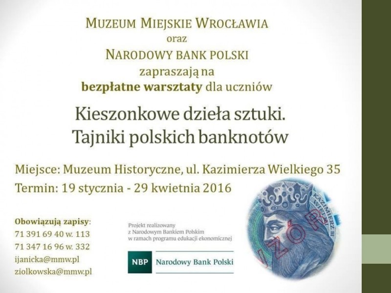 „Kieszonkowe dzieła sztuki. Tajniki polskich banknotów” - mat. prasowe