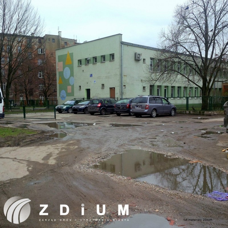 Remont na dojeździe do żłobka nr 11 przy ul. Hubskiej we Wrocławiu - fot. ZDiUM