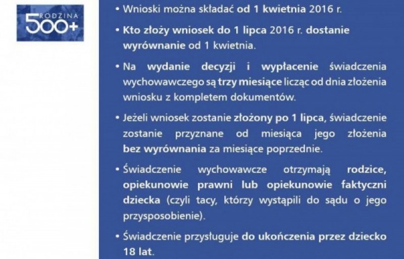Przygotowania do wypłat w ramach programu 500 plus -