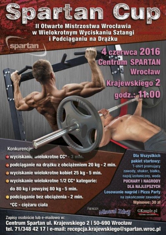 Wrocław: zawody w wyciskaniu sztangi i podciąganiu na drążku - 