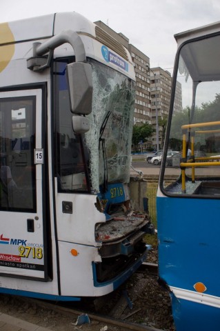 Wypadek tramwajów na placu Strzegomskim