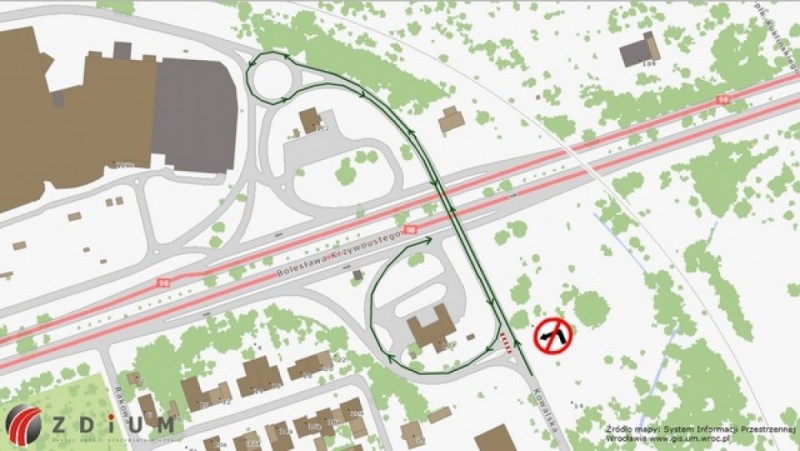 Wrocław: Zakaz lewoskrętu na skrzyżowaniu Kowalska/Krzywoustego - 