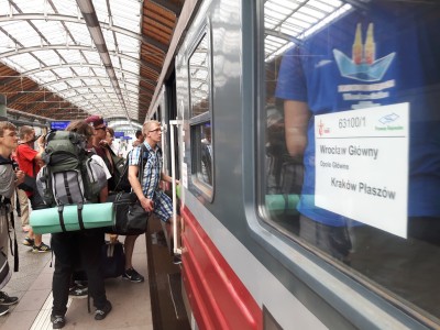 Pociąg z Wrocławia na Światowe Dni Młodzieży powoli dojechał do Krakowa - 5