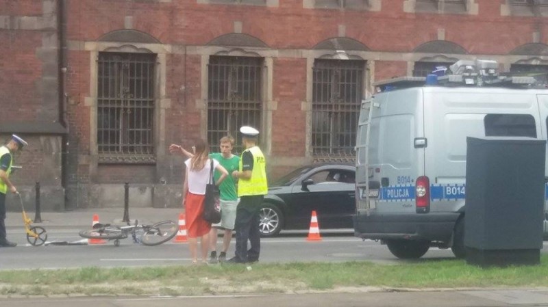 Wypadek z udziałem rowerzysty na Kazimierza Wielkiego - 