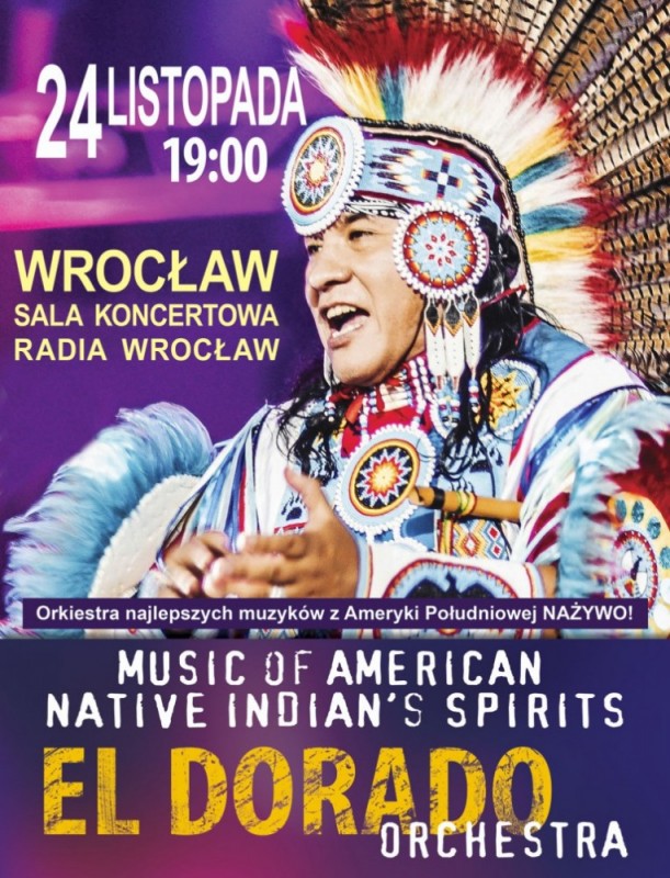 Muzyczne show Amerykańskich Indian Inka. Orkiestra El Dorado -