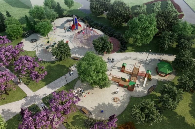 Afera o park na Zakrzowie. Miasto zwalnia wykonawcę, ten okupuje plac budowy - Tak na wizualizacjach wygląda fragment parku