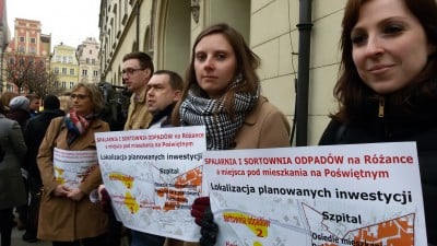 Wrocław: Protest przeciw budowie elektrociepłowni przy ul. Obornickiej - 7