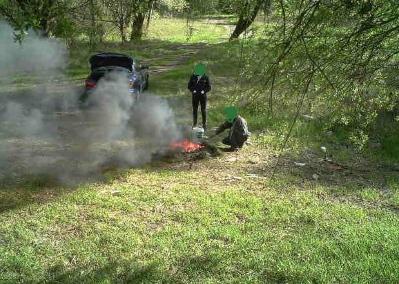 Palił śmieci w lesie. Przyłapała go... przenośna kamera strażników - fot. SM Wrocław