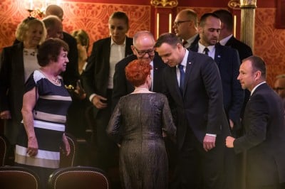 Prezydent Andrzej Duda i minister kultury Piotr Gliński na obchodach 200-lecia Ossolineum - 1