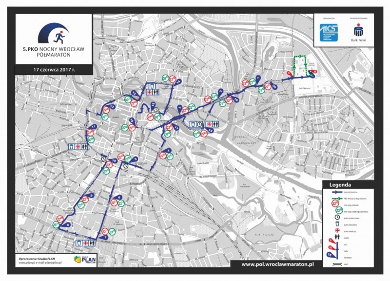 Nocny półmaraton we Wrocławiu: Mapa utrudnień - fot. mat. prasowe