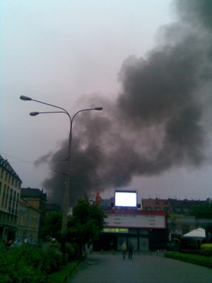 Pożar w centrum Wrocławia (Zobacz) - 0