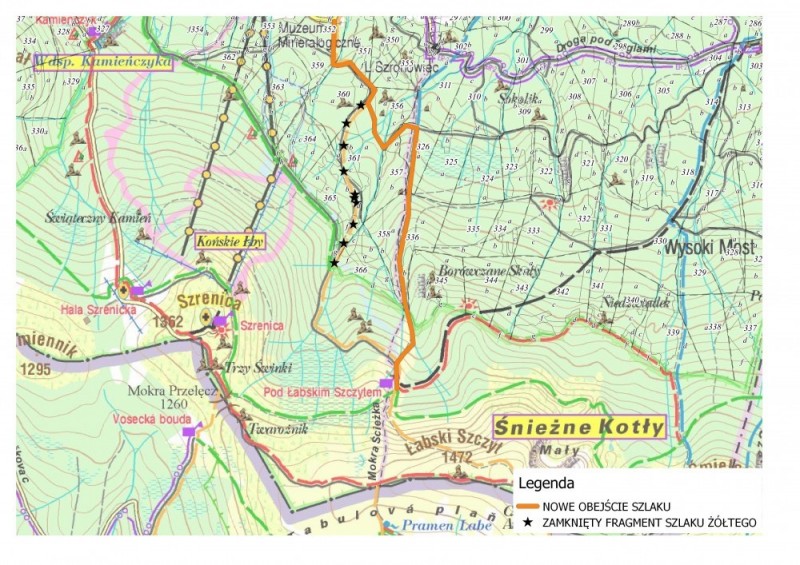 Zamknięty szlak w Karkonoszach [MAPA] - 