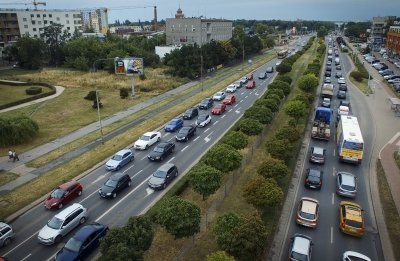 Remont na Hubach. W poniedziałkowy poranek "nie najgorzej" [ZOBACZ] - 2