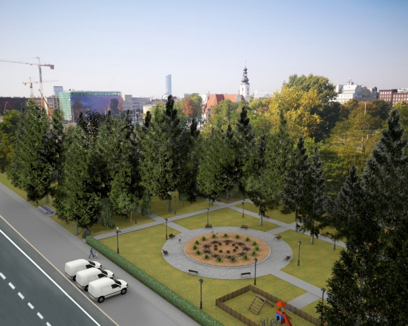 Park na placu Społecznym? To jeden z pomysłów [POSŁUCHAJ] - Wizualizacja Parku Społecznego