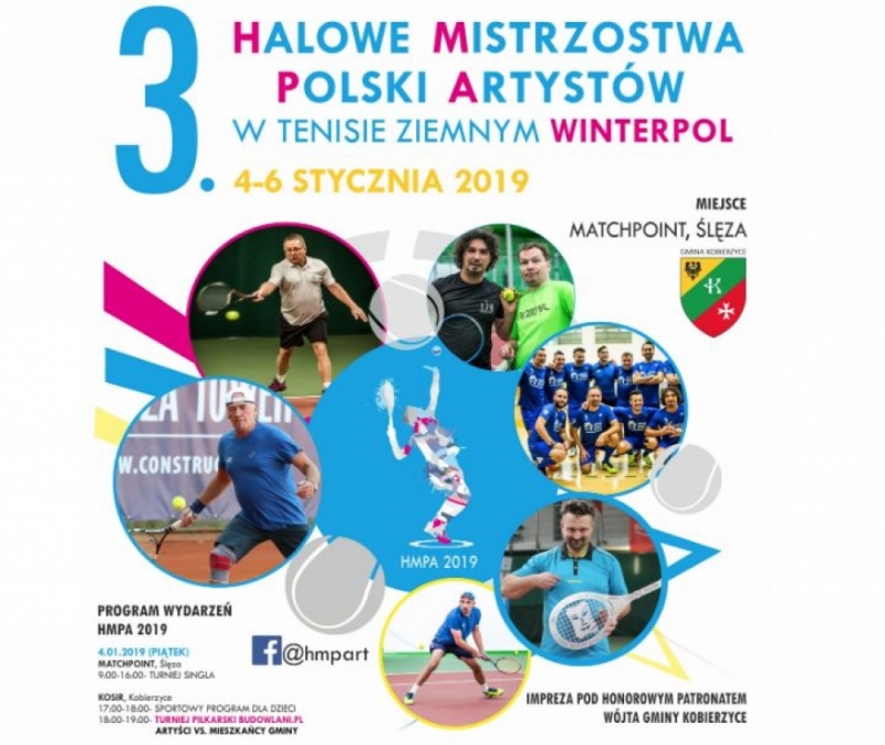 Artyści do rakiet! III Halowe Mistrzostwa Polski Artystów w tenisie ziemnym - materiały organizatora