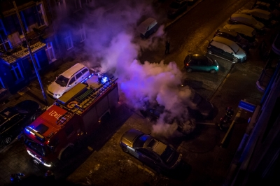Wrocław: Pożar auta na ul. Daszyńskiego [FOTO]