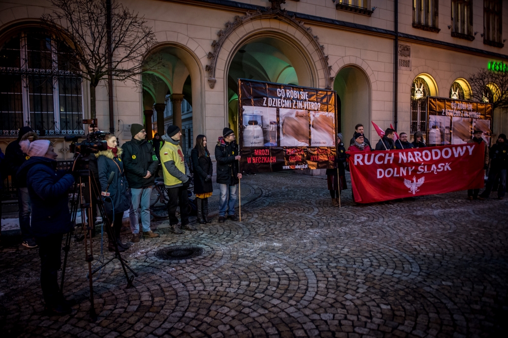 Protest przeciwko finansowaniu in vitro z miejskich pieniędzy - fot. Andrzej Owczarek